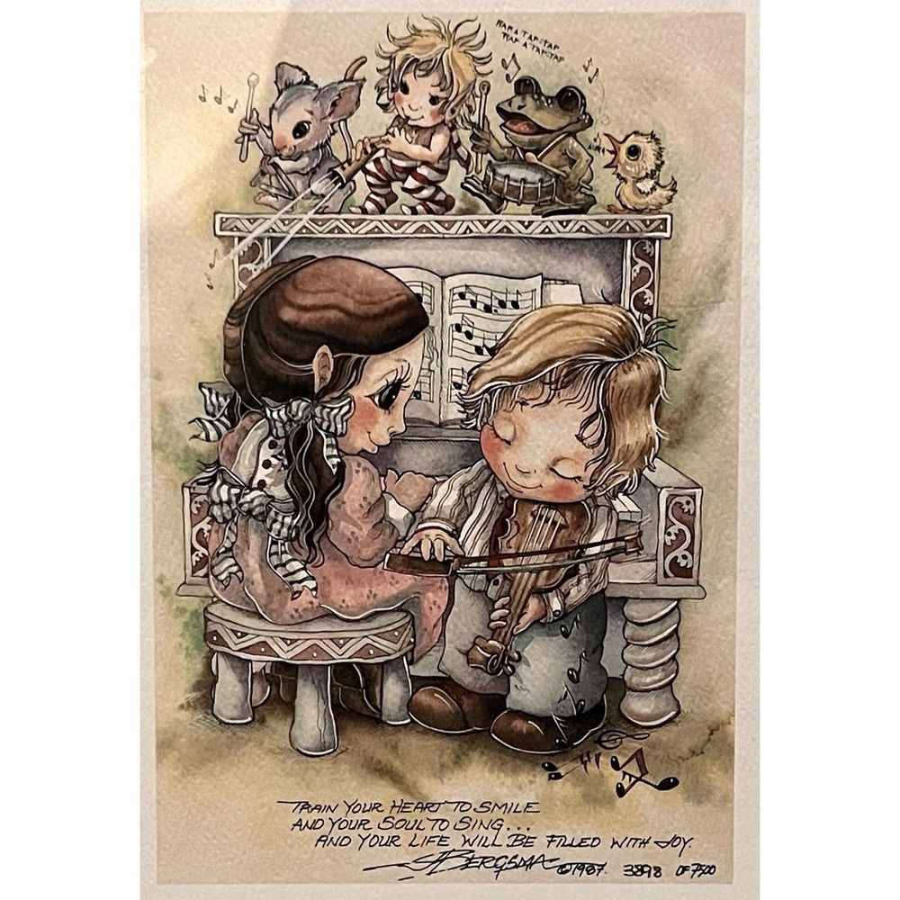 Jody Bergsma Train Your Heart To Smile COA Signed Matted Sealed 3898 Of 7500